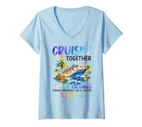 Donna Crociera Insieme Isole Vergini 2027 Nave Dolphin Vacanza Maglietta con Collo a V