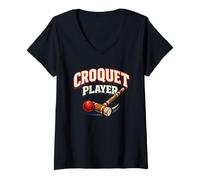 Donna Croquet è Il Mio Regalo Divertente per Il Gioco del Prato Maglietta con Collo a V