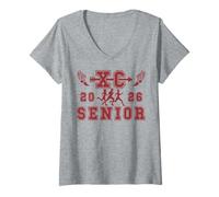 Donna Cross Country Senior Night XC Senior 2026 Laurea 89 Maglietta con Collo a V