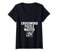Donna Cruciverba Master Gamer Fun Wordplay Maglietta con Collo a V
