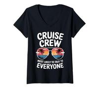 Donna Cruise Crew ha più probabilità di parlare con tutti Design Maglietta con Collo a V