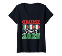 Donna Cruise Squad 2025 Divertimento per Gli Amanti delle crociere Maglietta con Collo a V