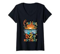 Donna Cruising Into My 52th Birthday Family Cruise 52th Birthday Maglietta con Collo a V