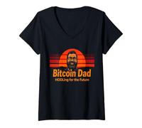 Donna Crypto Dad Design Bitcoin Investor Gift HODL Legend Bitcoin Maglietta con Collo a V