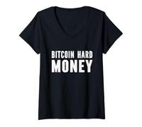 Donna Crypto Investire Bitcoin - Bitcoin hard Money Maglietta con Collo a V