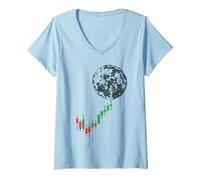 Donna Crypto Trader & Investitore To The Moon Trading di criptovalute Maglietta con Collo a V