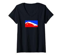 Donna Cuba National Flag Country Pride Roots Vintage Gift Maglietta con Collo a V