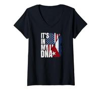 Donna Cuban Pride Cuban American Cuba Flag Maglietta con Collo a V