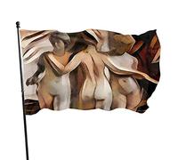 Donna Cubismo Stato Bandiera da Giardino 3x5 FT Sculture Antiche Sexy Tre Dettagli Femminili Pietra Poliestere Cortile Bandiere Casa Patio Prato Banner di Saluto per Esterni Interni