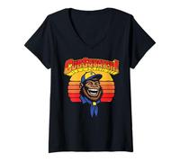 Donna CubSquatch! Funny Sasquatch Cub Scout Scouting Bigfoot Maglietta con Collo a V