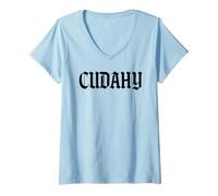 Donna Cudahy California Chicano Barrio Latino Messicano 323 South LA Maglietta con Collo a V