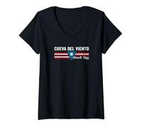 Donna Cueva del Viento Porto Rico Maglietta con Collo a V