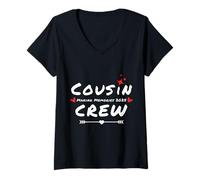 Donna Cugino Crew facendo ricordi 2025 Family Reunion Trip Estate Maglietta con Collo a V