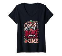 Donna Cugino della Bacca Dolce Un Compleanno Fragola Cugino Maglietta con Collo a V