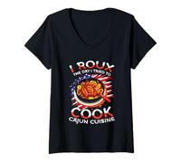Donna Cultura Cajun Maglietta con Collo a V