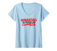 Donna Cumbia Danza Salsa Bachata Merengue Latino Cumbia Danza Maglietta con Collo a V