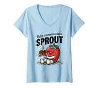 Donna Cuocere i ricordi con Il Compleanno Mondiale di Sprout Dandy Maglietta con Collo a V