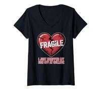 Donna Cuore Fragile Ho Appena Lasciato Mio Figlio al College Maglietta con Collo a V