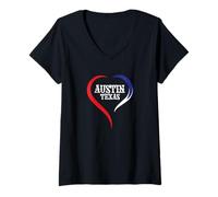 Donna Cuore intorno ad Austin, Texas | Amo Austin Texas Maglietta con Collo a V