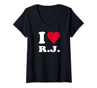 Donna Cuore Rosso ICH Liebe R.J. Maglietta con Collo a V