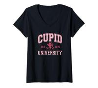 Donna Cupid University Valentie's Galentine Design Arco e Freccia Maglietta con Collo a V