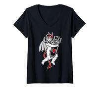 Donna Cupido Diavolo Demone Love Bomb Amante dei Vampiri Maglietta con Collo a V