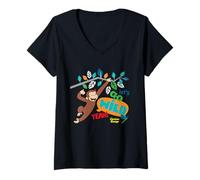 Donna Curious George Lets Go Wild Outdoor Adventure Maglietta con Collo a V