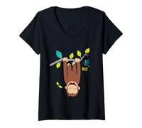 Donna Curious George Spring Hang Time Adventure Maglietta con Collo a V
