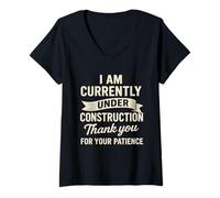 Donna Currently Under Construction Get Well Soon Maglietta con Collo a V