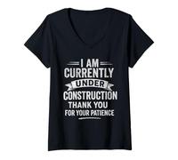 Donna Currently Under Construction Get Well Soon Maglietta con Collo a V