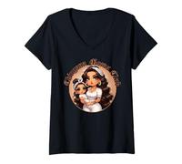Donna Curvy Spanish Latina Mom Chingona Moms Club La Patrona Maglietta con Collo a V