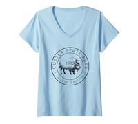 Donna Custer State Park, South Dakota, Bison Vintage Pride Maglietta con Collo a V
