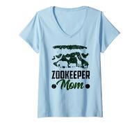 Donna Custode dello Zoo Mamma Lavoro Zookeeper Mantenere Maglietta con Collo a V