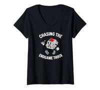 Donna Custom Mechanical Keyboard Chasing The Endgame Thock Maglietta con Collo a V
