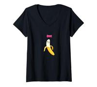 Donna Cute Banana Ghost Boo! Boonana Halloween Spooky Maglietta con Collo a V