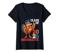 Donna Cute Chicken Seniorcluck Class del 2026 Senior Graduation Day Maglietta con Collo a V