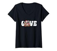 Donna Cute Christmas Accessories for Dog Mom I Love My Shih Tzu Maglietta con Collo a V