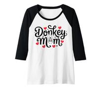 Donna Cute Donkey Mom Donkey Farm Animal Lover Donna Maglia con Maniche Raglan