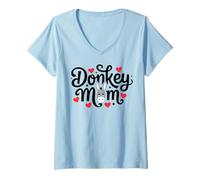 Donna Cute Donkey Mom Donkey Farm Animal Lover Donna Maglietta con Collo a V