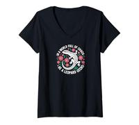Donna Cute Gecko Leopard Gecko Lizard Reptile Lover Maglietta con Collo a V