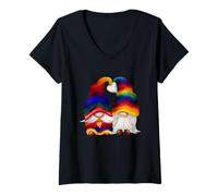 Donna Cute Gnomie LGBTQ Stuff - Proud Rainbow Gnomes for Gay Pride Maglietta con Collo a V