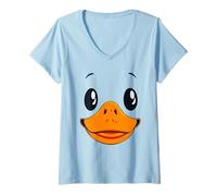 Donna Cute Goose Duck Face Halloween Matching Group Party Kids Boy Maglietta con Collo a V