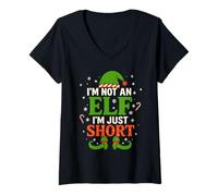 Donna Cute I’m Not an Elf I’m Just Short Funny Christmas Elf Humor Maglietta con Collo a V