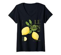 Donna Cute Lemon Cello Fresh Fruits Summer Lemons Lemonade Maglietta con Collo a V