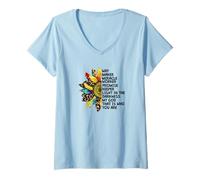 Donna Cute Leopard Sunflower for Women And Jesus Lovers Christian Maglietta con Collo a V