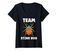 Donna Cute Little Minimalist Insect Simple Team Stink Bug Maglietta con Collo a V