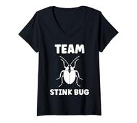 Donna Cute Little Minimalist Insect Simple Team Stink Bug Maglietta con Collo a V