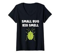 Donna Cute Little Minimalist Insect Smell Funny Stink Bug Maglietta con Collo a V