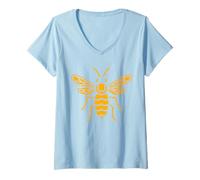 Donna Cute Little wasp Funny Minimalist Simple wasp Maglietta con Collo a V
