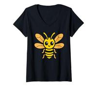 Donna Cute Little wasp Funny Minimalist Simple wasp Maglietta con Collo a V